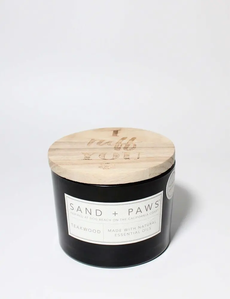 Sand + Paws Teakwood 12 Oz Scented Candle