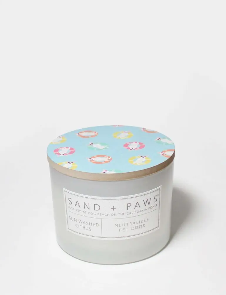 Sand + Paws Sun Washed Citrus 12 Oz Scented Candle
