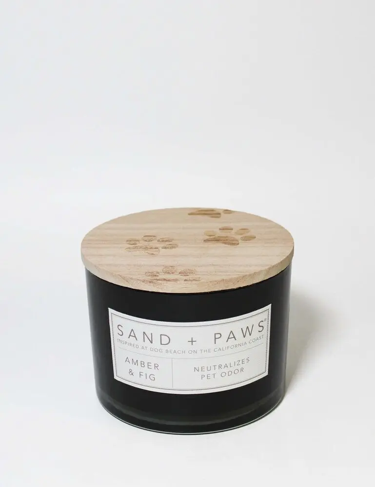 Sand + Paws Amber & Fig 12 Oz Scented Candle