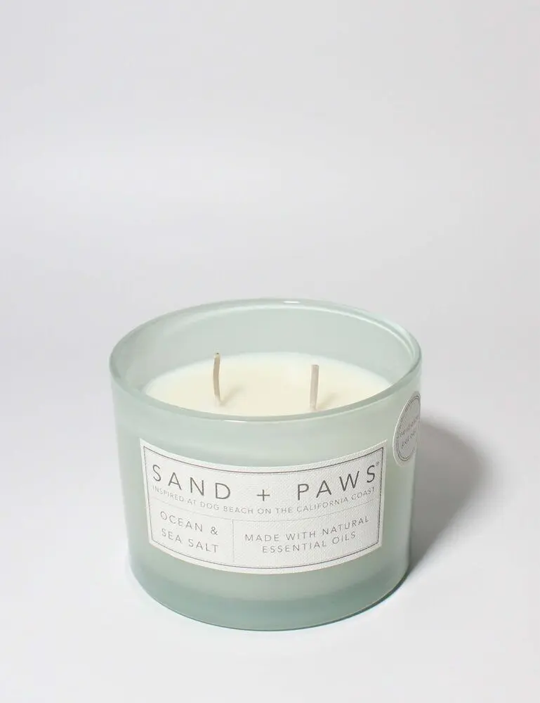 Sand + Paws Ocean & Sea Salt 12 Oz Scented Candle - Image 3