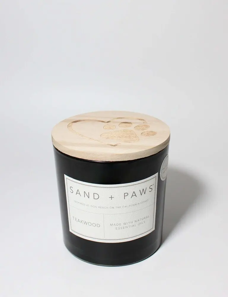 Sand + Paws Teakwood 21 Oz Scented Candle