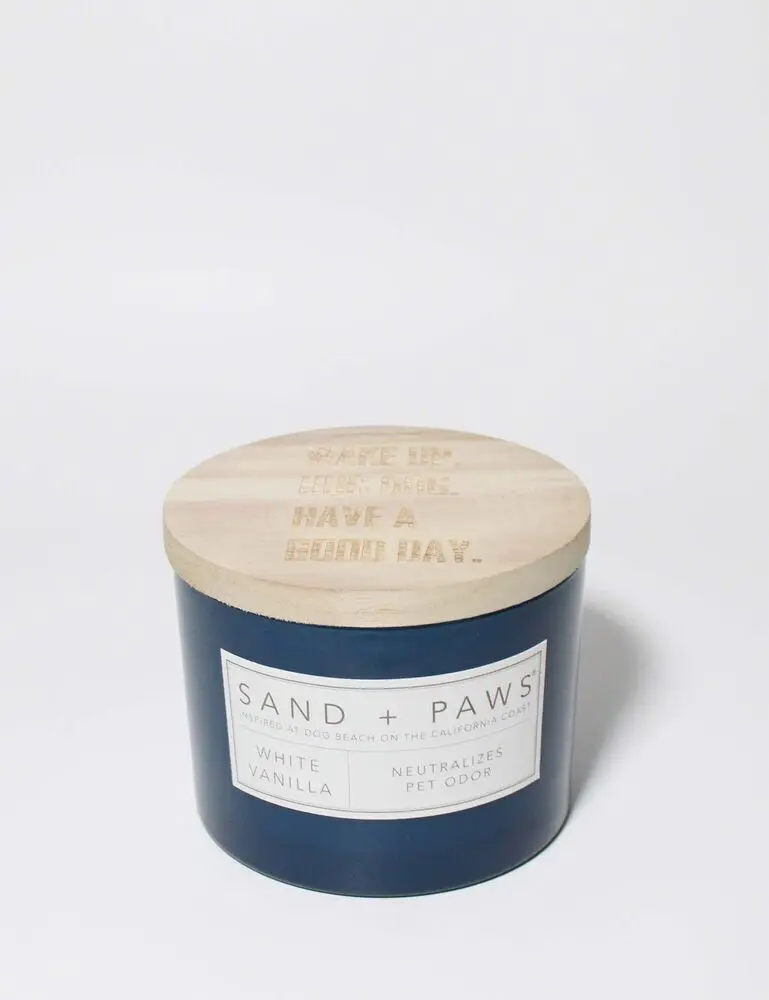 Sand + Paws White Vanilla 12 Oz Scented Candle