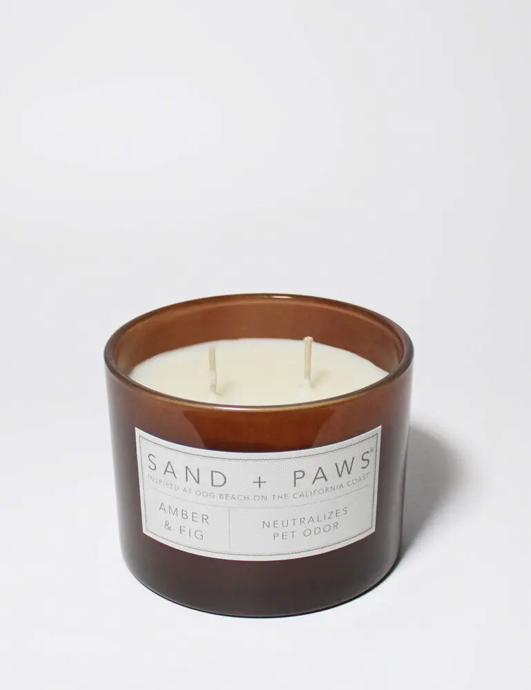 Sand + Paws Amber & Fig 12 Oz Scented Candle - Image 3