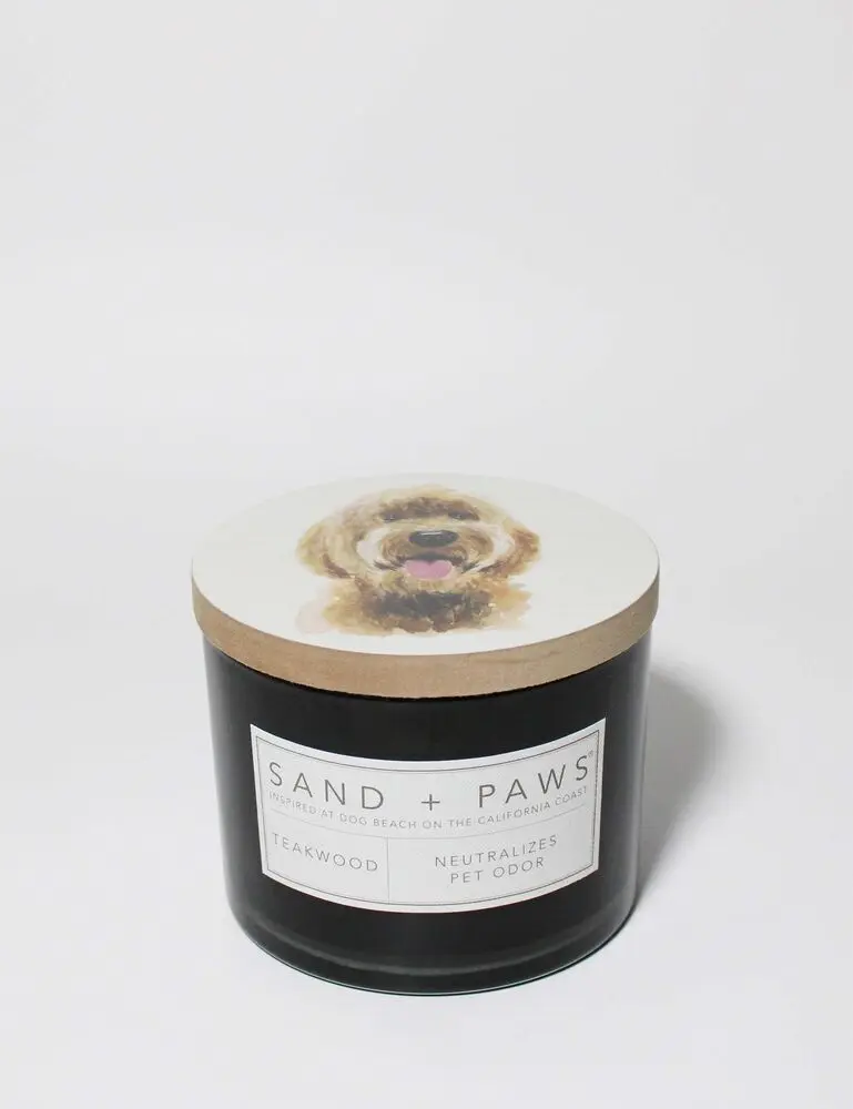 Sand + Paws Teakwood 12 Oz Scented Candle
