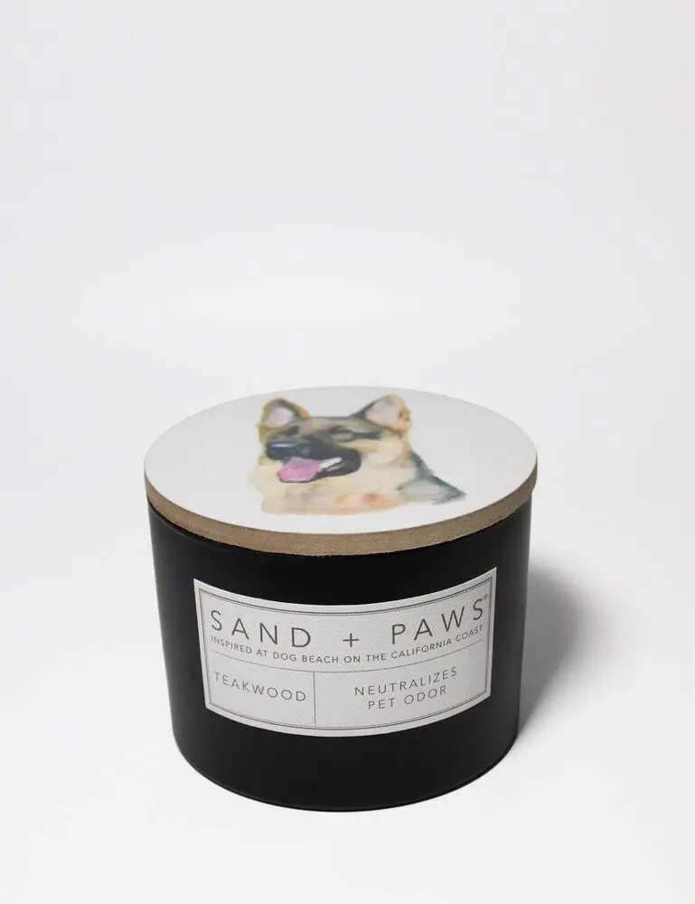 Sand + Paws Teakwood 12 Oz Scented Candle