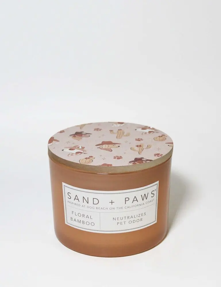 Sand + Paws Floral Bamboo 12 Oz Scented Candle