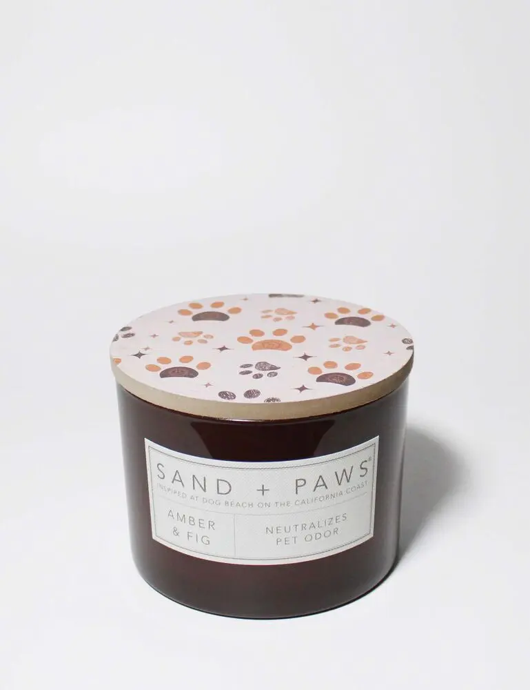 Sand + Paws Amber & Fig 12 Oz Scented Candle