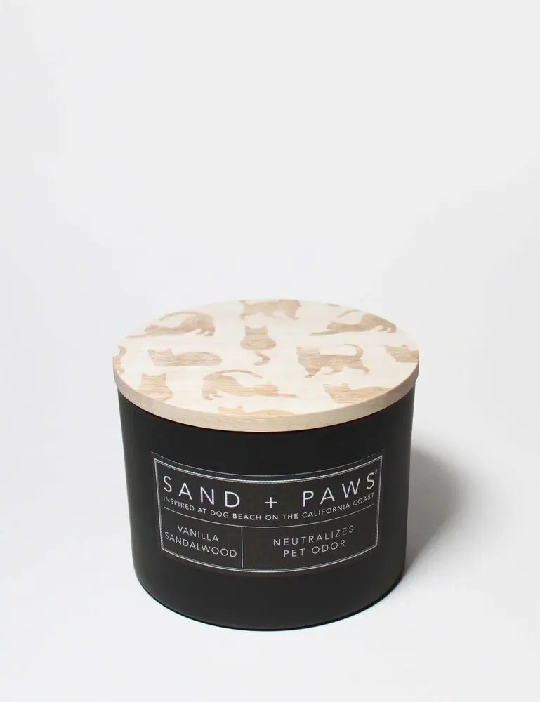 Sand + Paws Vanilla Sandalwood 12 Oz Scented Candle